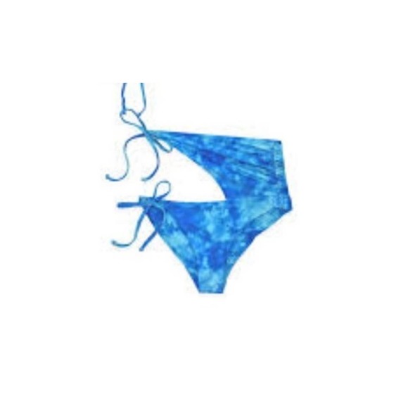 NWT Beach Bunny Chanel Wrap Blue Tie Dye Swimsuit Bikini Bottom L - Picture 1 of 6